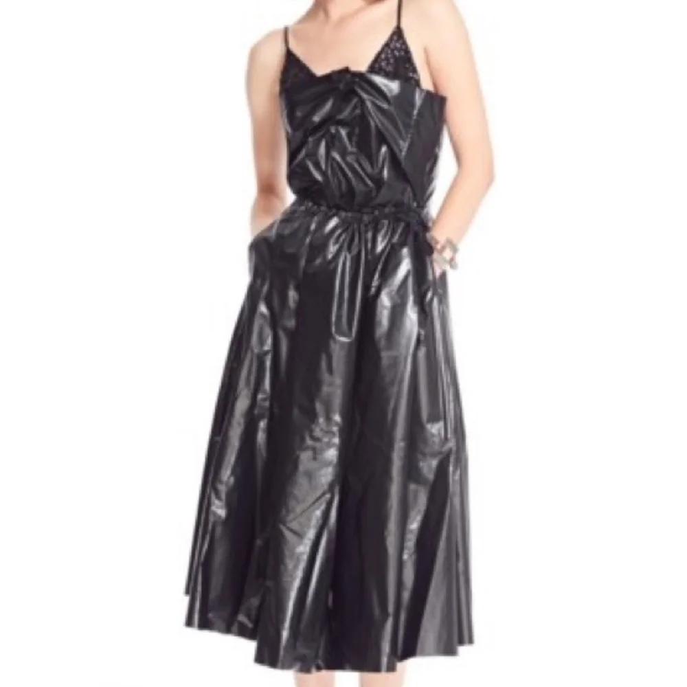 Toga Pulla Achieve Laminated Faux Leather Dress. - Picture 1 of 6